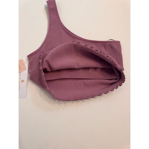 NWT Spiritual Gangster Luna One Shoulder Crop Top Lined Women's Size M/L Purple - Picture 5 of 6